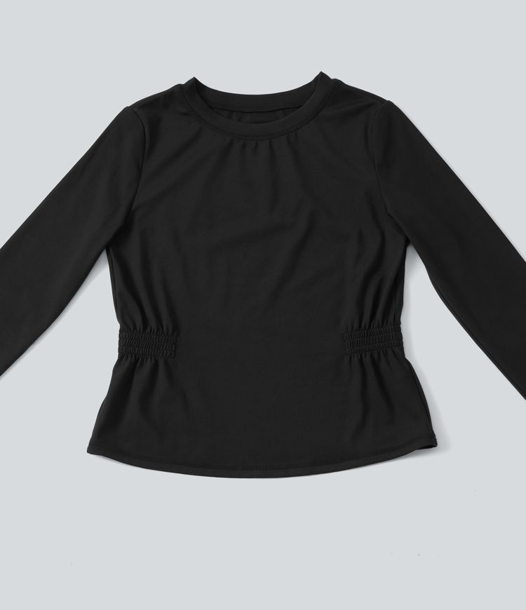 SoftlyZero™ Plush Long Sleeve Ruched Yoga Sports Top