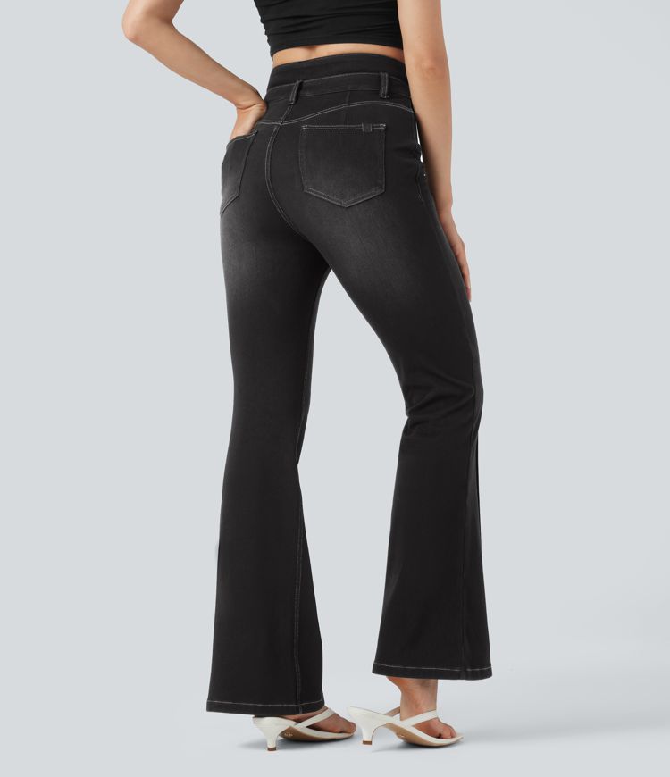 Halara Flex™ Mid Rise Tummy Control Casual Flare Jeans with Pockets