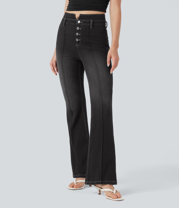 Phantom Denim Halara Flex™ - Lässige Schlagjeans mit mittelhohem Bund, Gesäßtaschen und Bauchkontrolle / 1