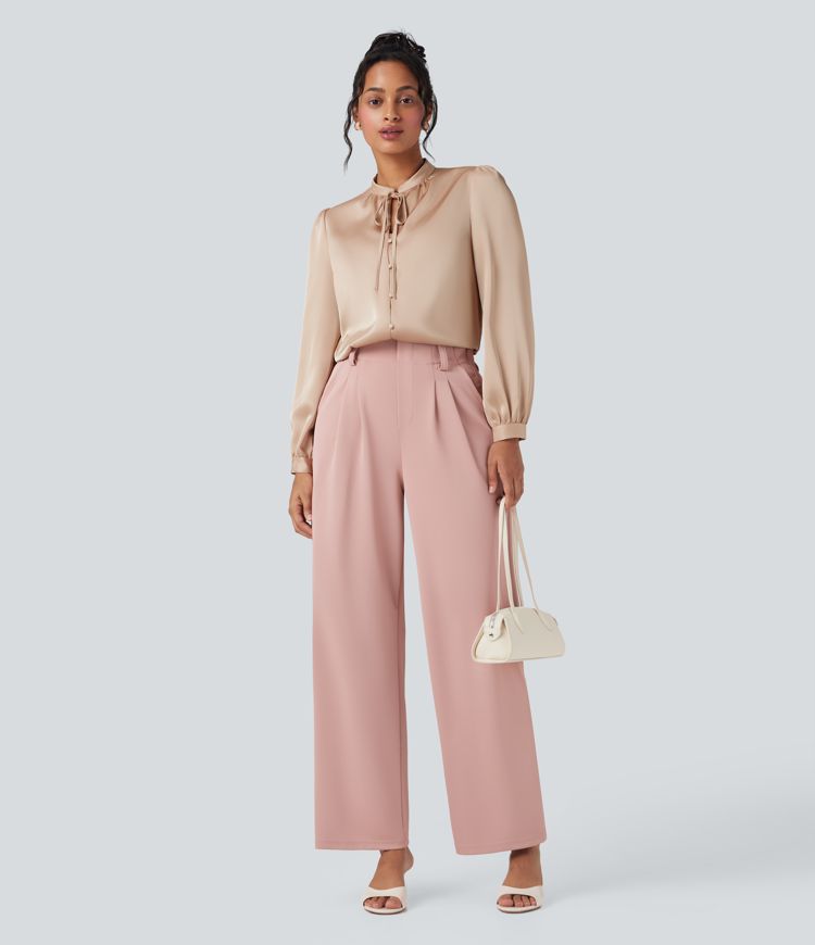 Arbeitshemd mit langen Ärmeln und Bindeband vorne