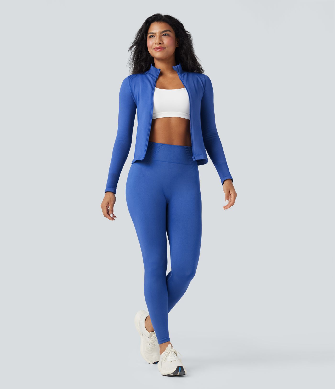 OneForm Seamless Flow Stand Collar Long Sleeve Thumb Hole Yoga Jacket