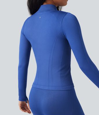 OneForm Seamless Flow Stand Collar Long Sleeve Thumb Hole Yoga Jacket