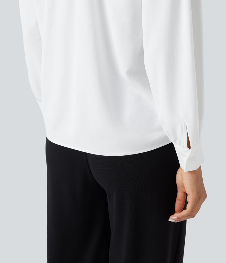 Chemise de travail manches longues col V