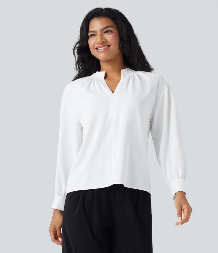 Chemise de travail manches longues col V