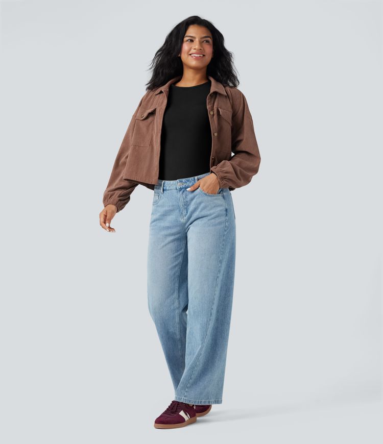 Lässiges, wärmendes Oberteil mit Rundhalsausschnitt, langen Ärmeln und Daumenlöchern