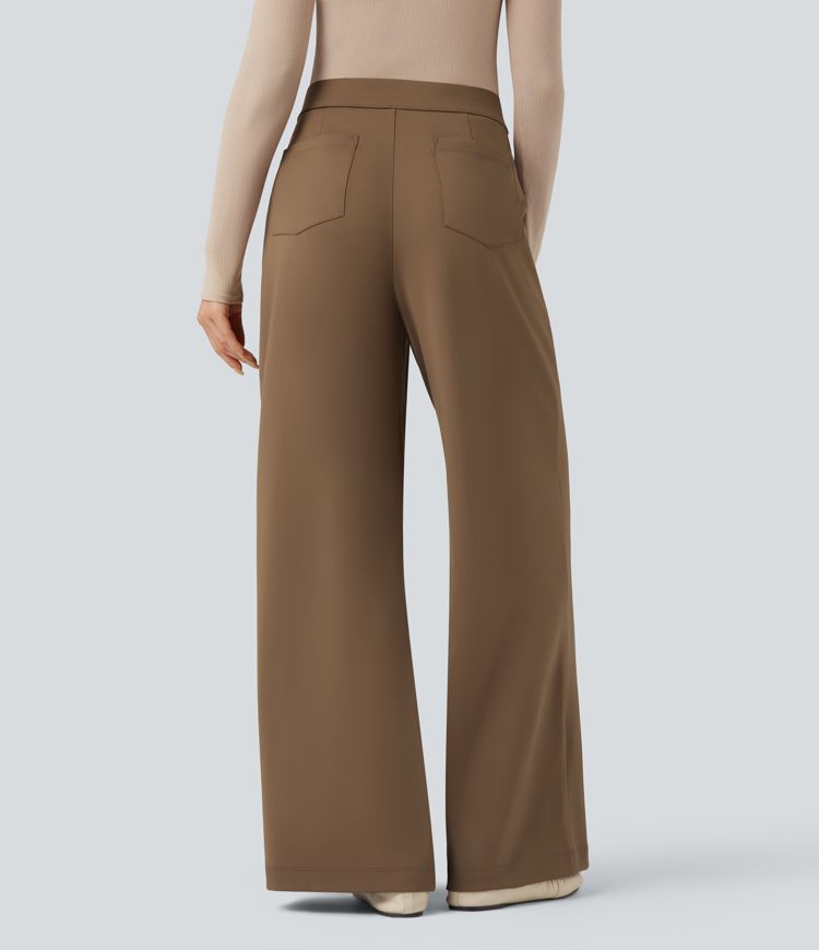 High Waisted Work Baggy Pants with Pockets