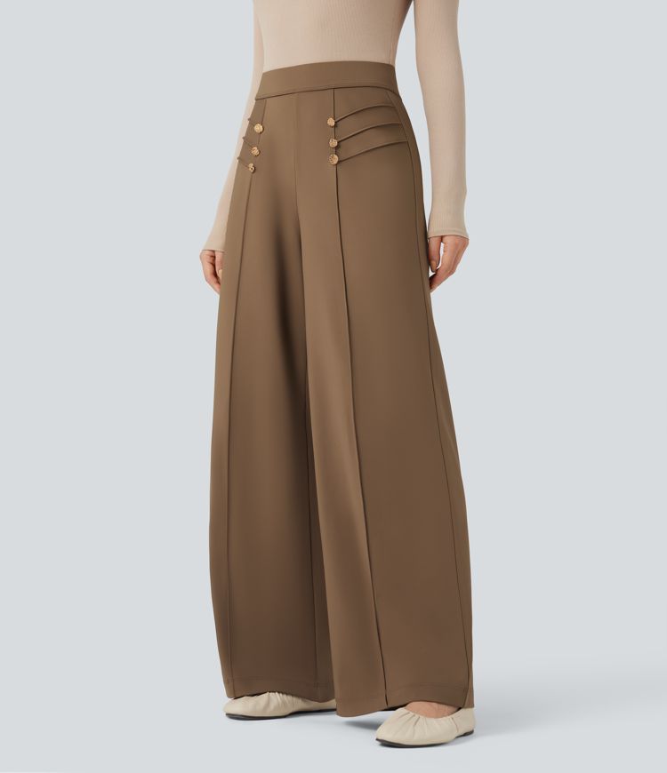 High Waisted Work Baggy Pants with Pockets
