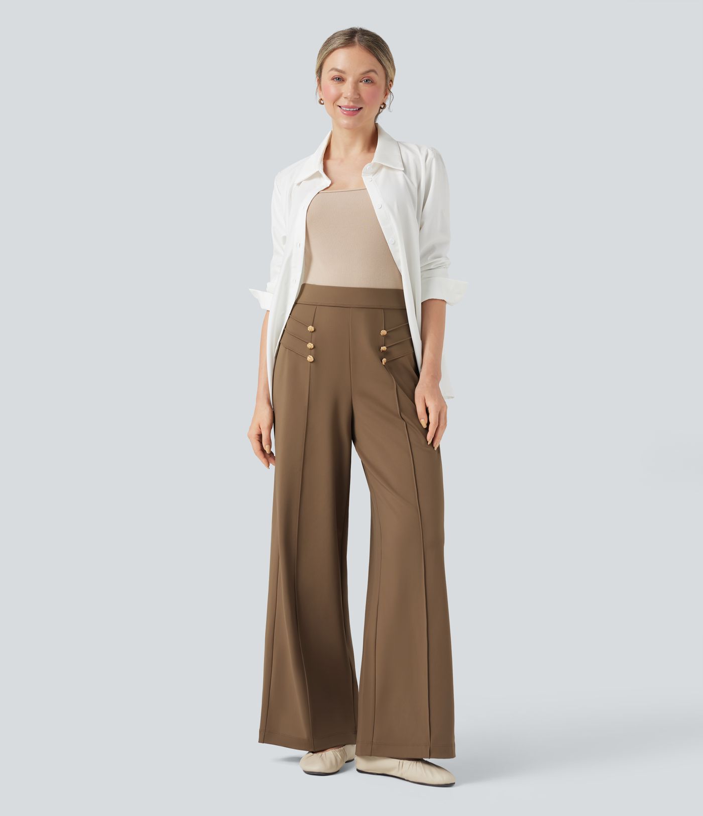 Halara Flex™ DayStretch High Waisted Work Baggy Pants with Pockets