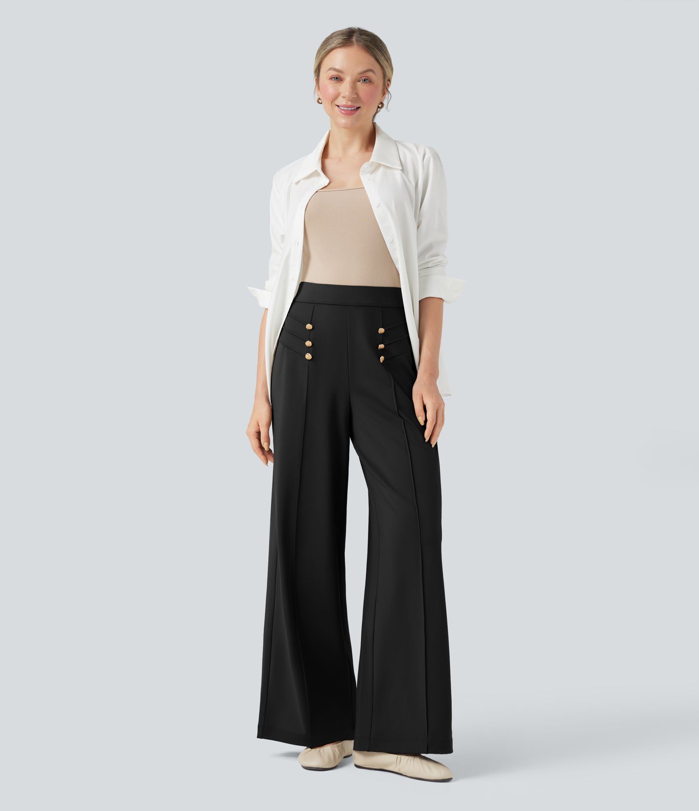 Halara Flex™ DayStretch High Waisted Work Baggy Pants with Pockets