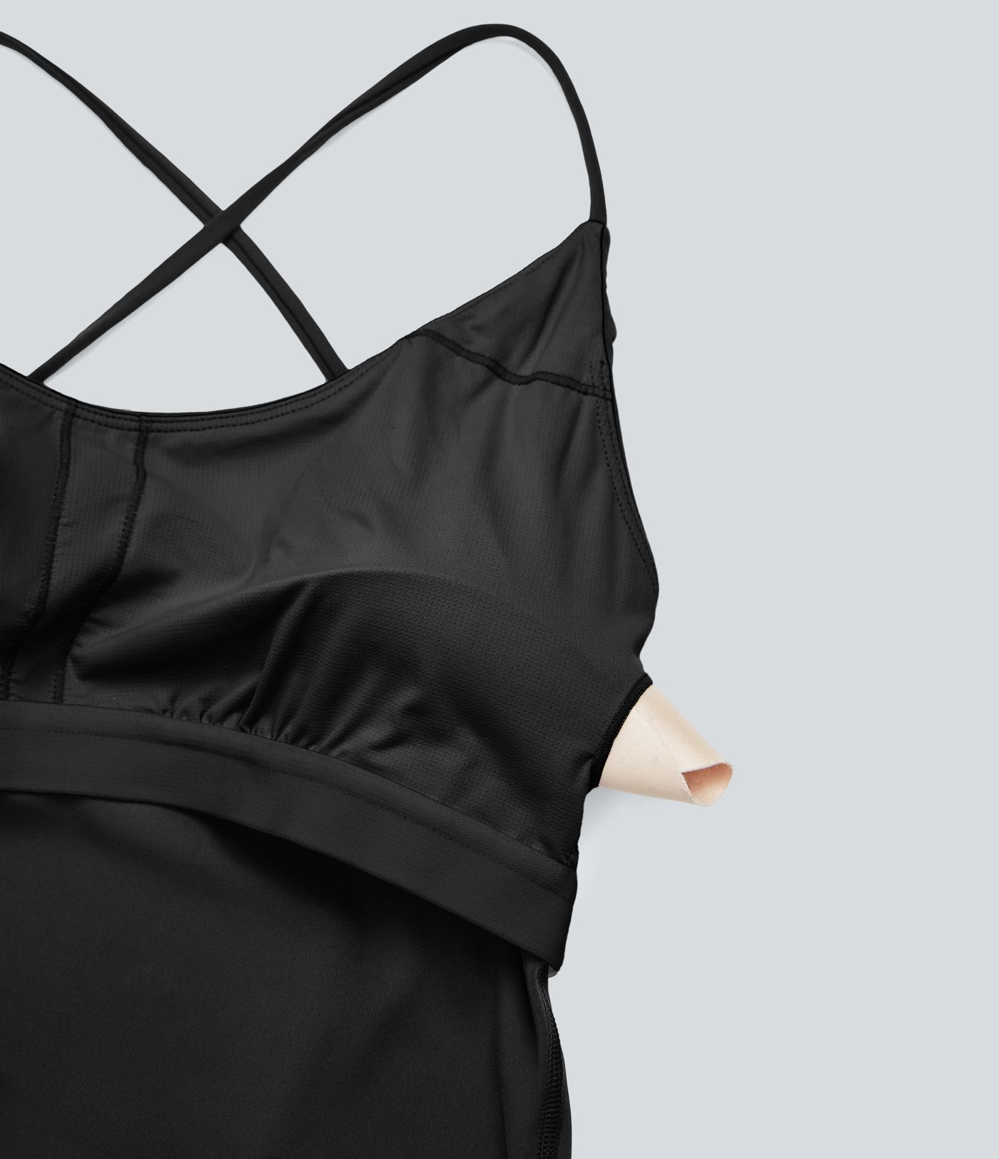 Combinaison de yoga moulante SoftlyZero™ sans manches dos nu à bretelles croisées