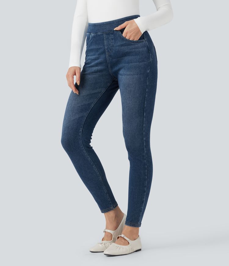 Halara Flex™ High Waisted Denim Casual Leggings with Pockets