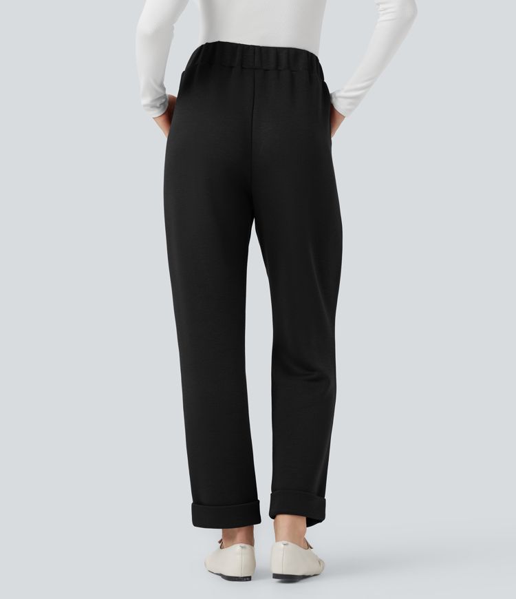 SpacerTek™ High Waisted Tapered Casual Pants with Pockets