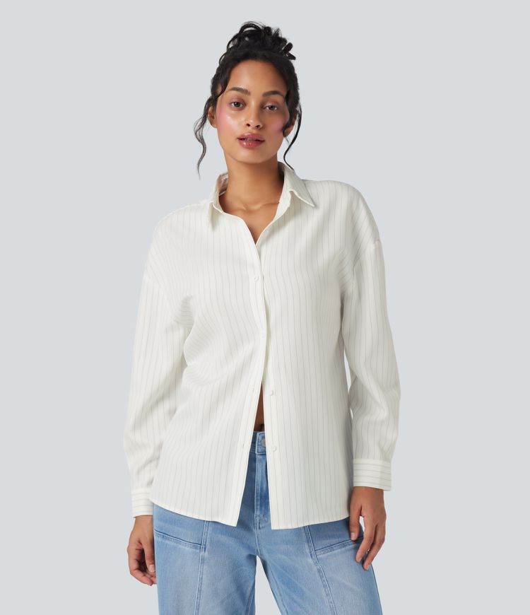 Long Sleeve Stripe Work Shirt