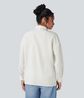 Long Sleeve Stripe Work Shirt