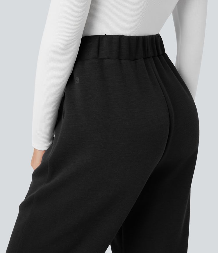 SpacerTek™ High Waisted Tapered Casual Pants with Pockets