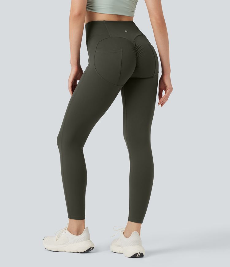 High Waisted Scrunch Yoga 7/8 Leggings with Pockets