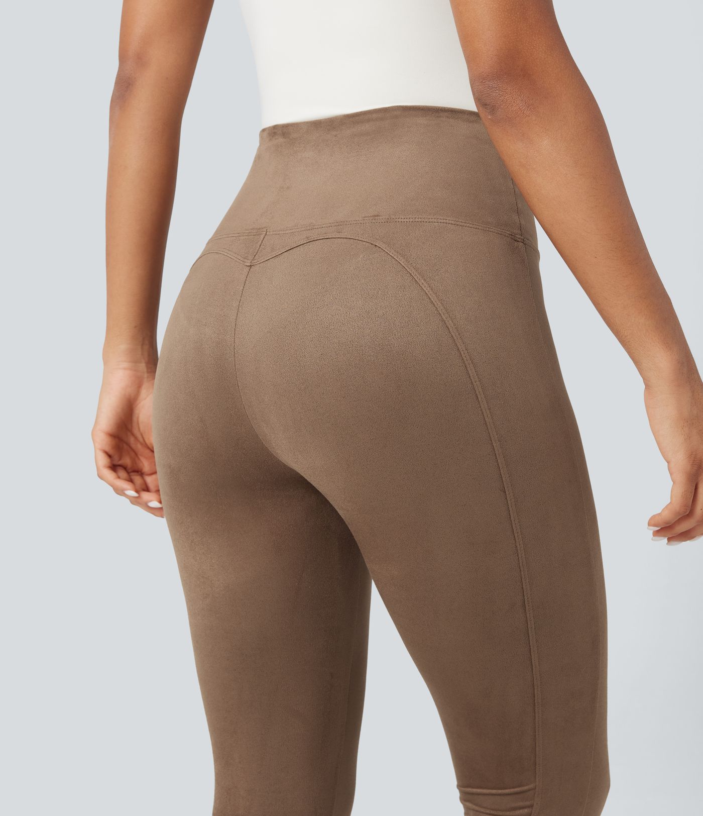 Legging 7/8 décontracté gainant taille haute effet daim