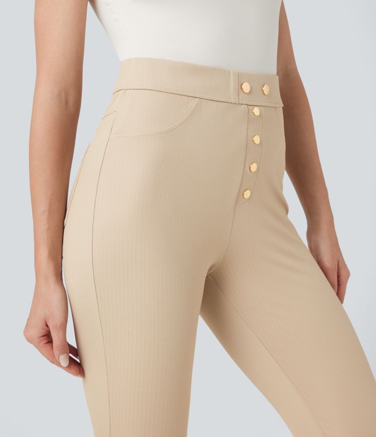 Halara Flex™ High Waisted Tummy Control Herringbone Work Skinny Pants with Pockets