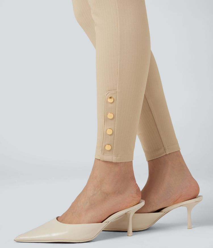 Halara Flex™ High Waisted Tummy Control Herringbone Work Skinny Pants with Pockets