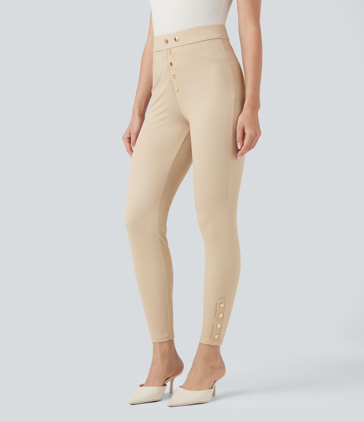 Halara Flex™ High Waisted Tummy Control Herringbone Work Skinny Pants with Pockets