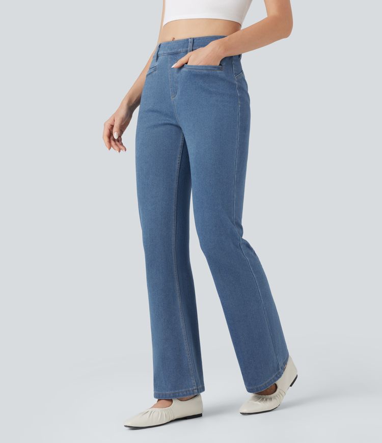 Halara Flex™ Denim Heat Mid Rise Casual Bootcut Leggings with Pockets