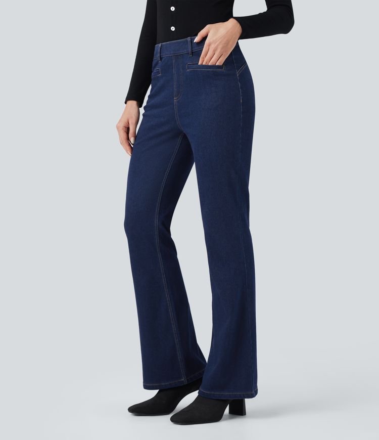 Legging denim bootcut Halara Flex™ taille mi-haute avec poches