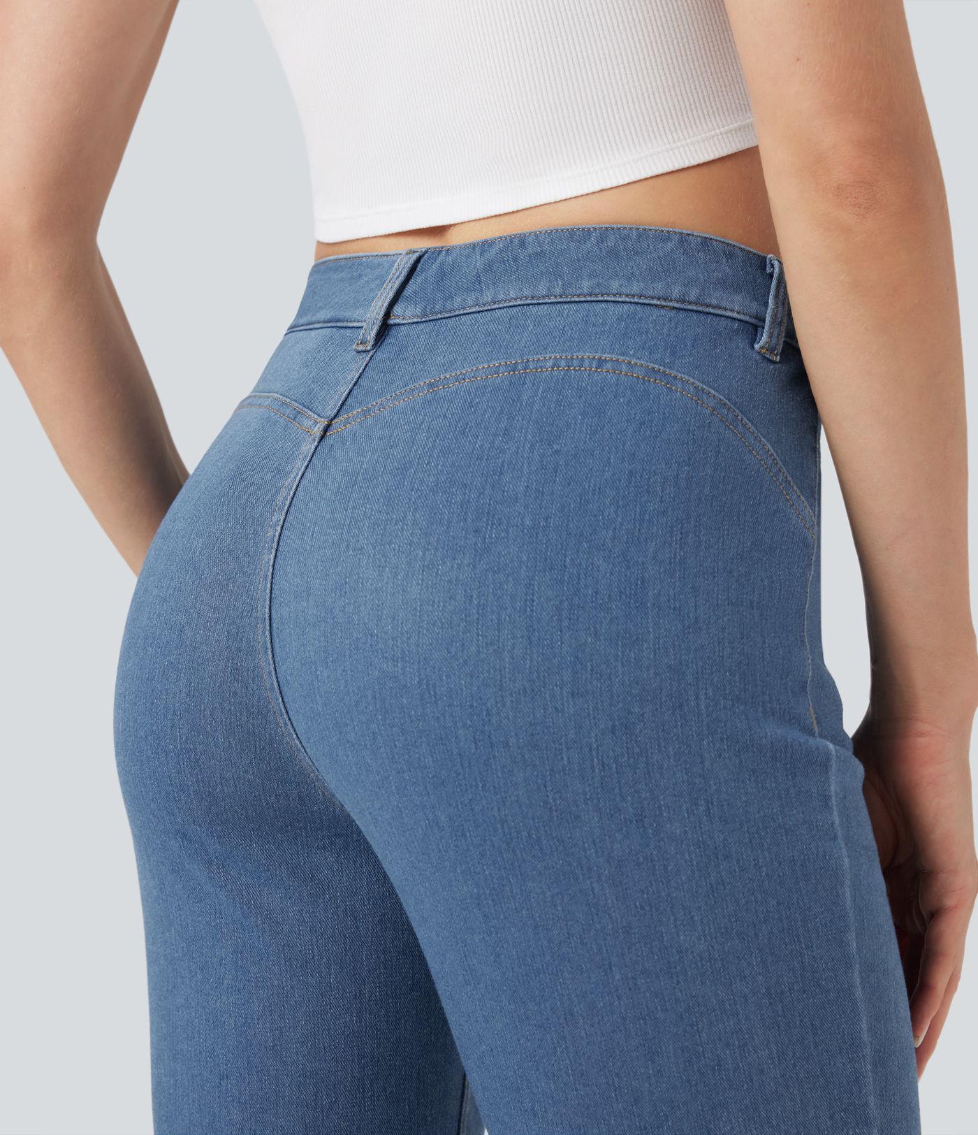 Halara Flex™ Denim Heat Mid Rise Casual Bootcut Leggings with Pockets