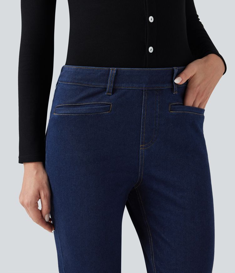 Legging denim bootcut Halara Flex™ taille mi-haute avec poches