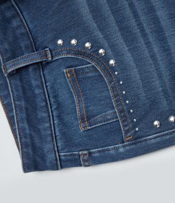 Halara Flex™ Mid Rise Studded Straight Leg Casual Jeans with Pockets