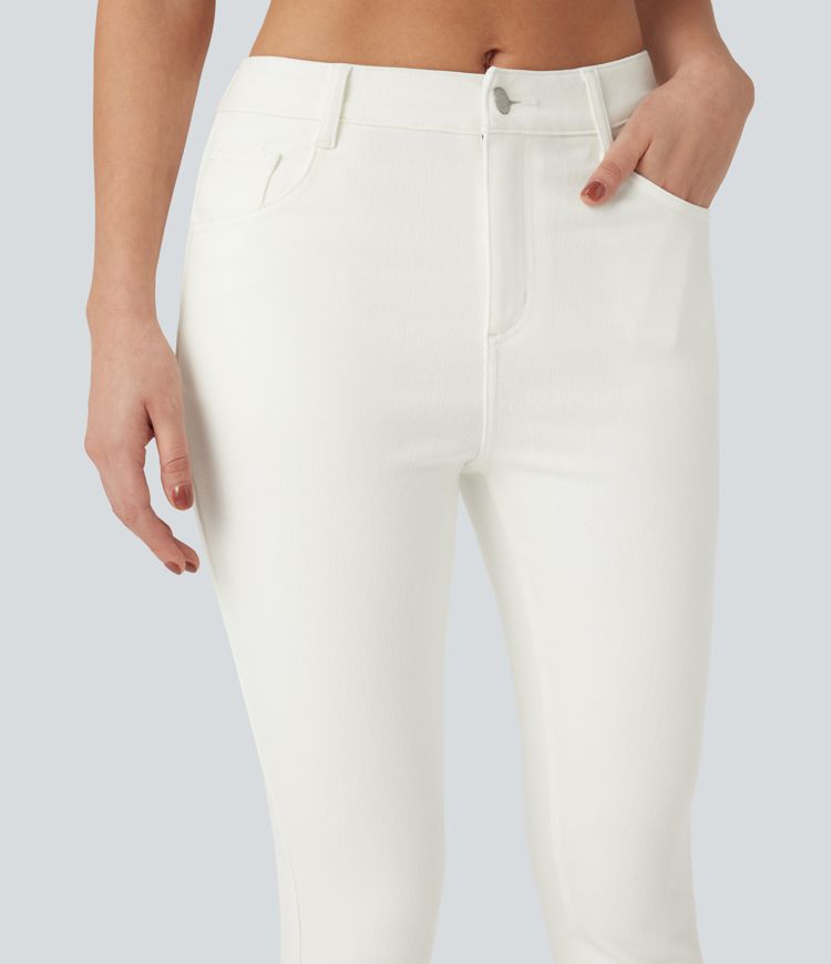 Halara Flex™ Water-Repellent Oil-Resistant Mid Rise Casual Skinny Jeans with Pockets