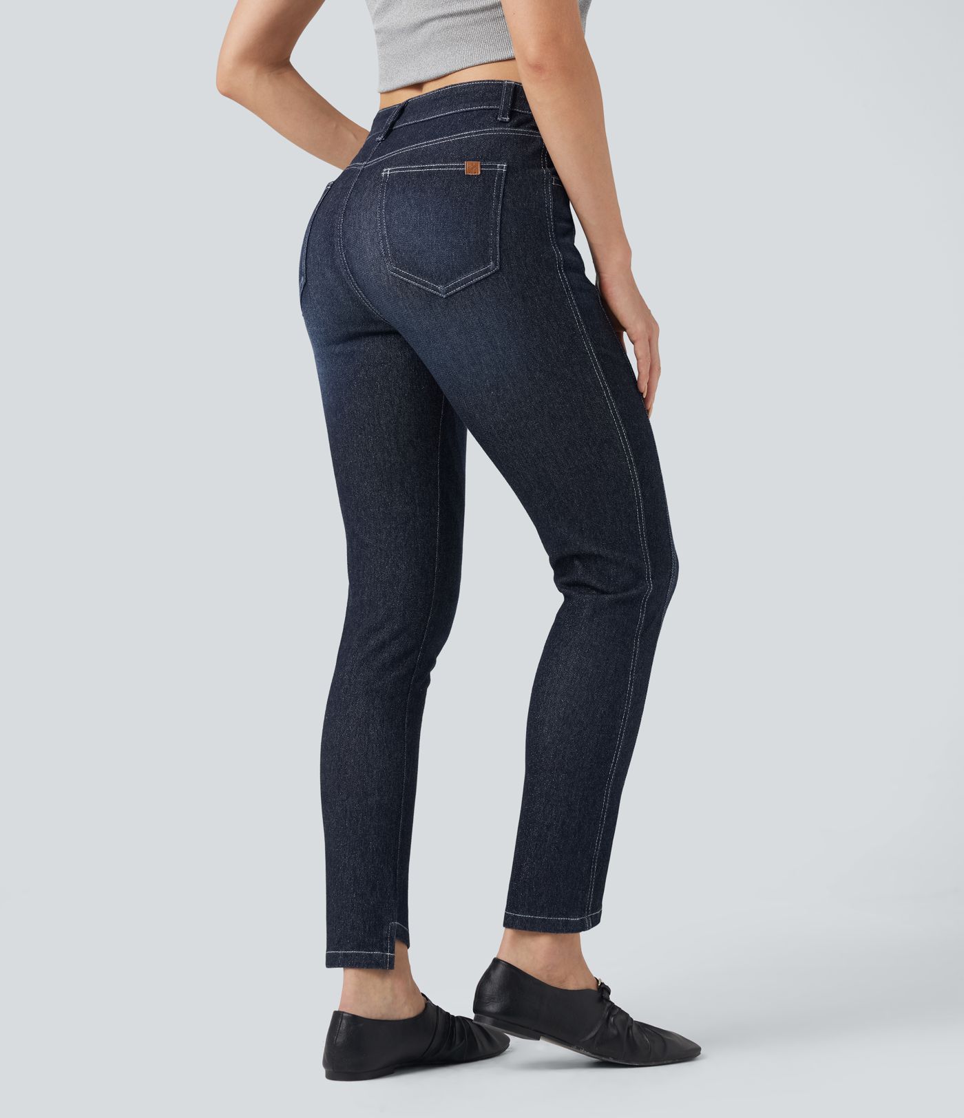 Halara Flex™ Low Rise 7/8 Skinny Sparkle Casual Jeans with Pockets