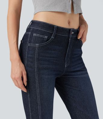 Halara Flex™ Low Rise 7/8 Skinny Sparkle Casual Jeans with Pockets