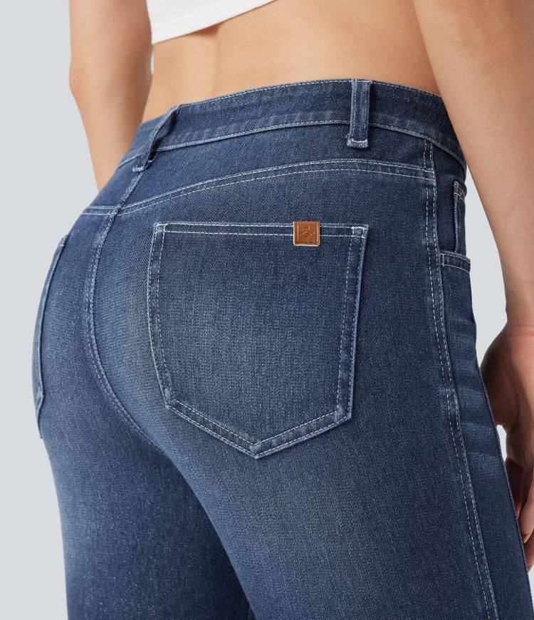 Jean skinny Halara Flex™ métallisé taille basse 7/8 avec poches