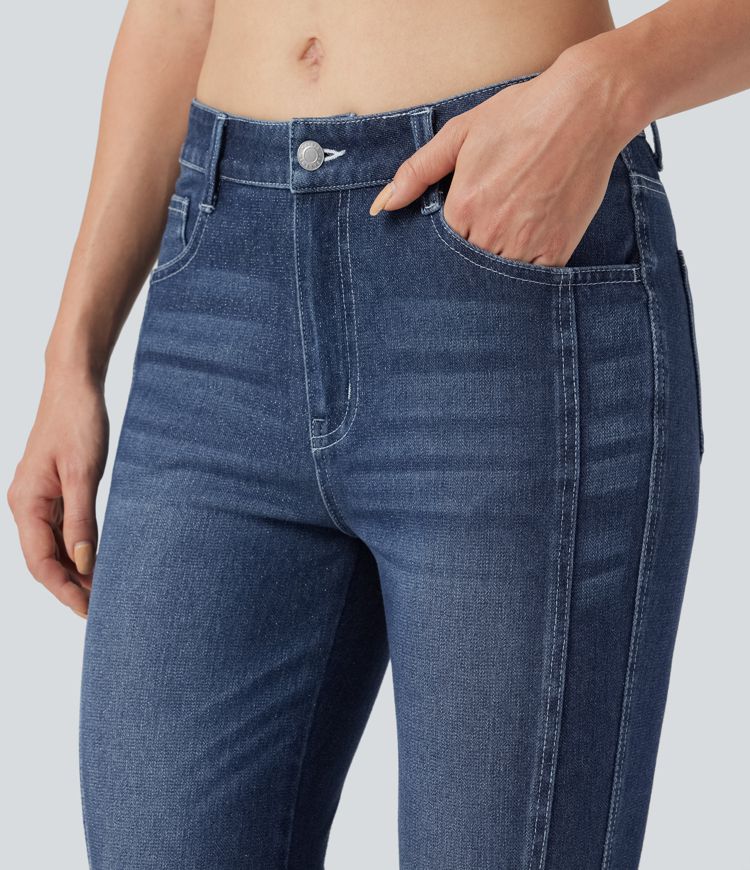 Jean skinny Halara Flex™ métallisé taille basse 7/8 avec poches