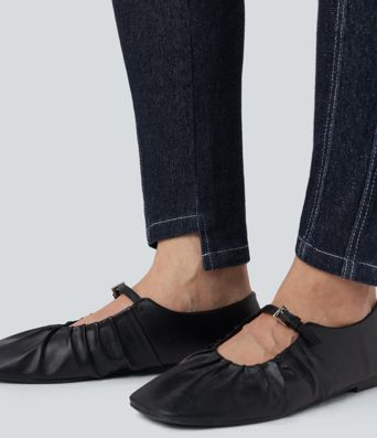 Halara Flex™ Low Rise 7/8 Skinny Sparkle Casual Jeans with Pockets