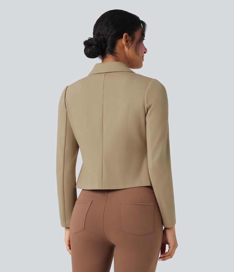 Blazer de oficina ajustada de manga larga