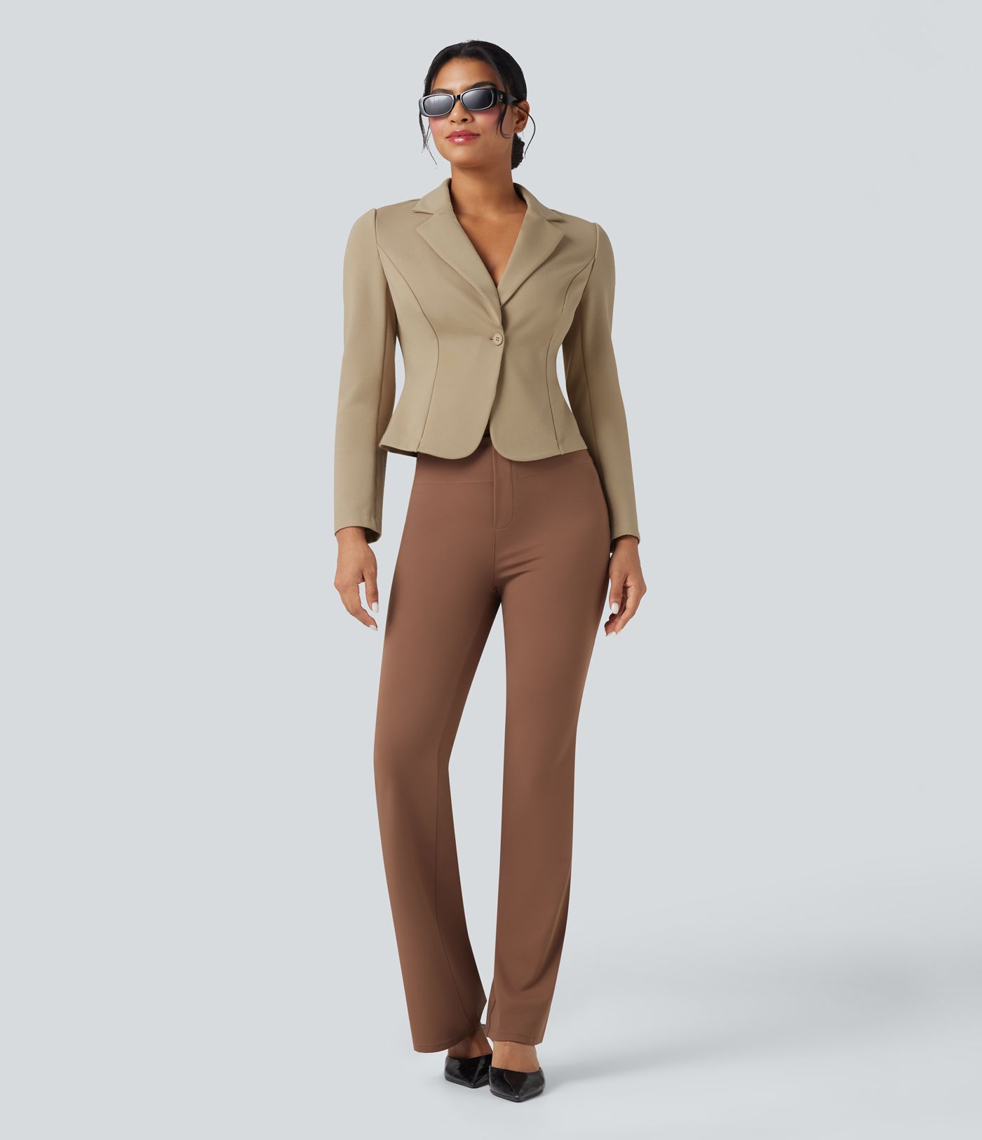 Tailored long-sleeve work blazer