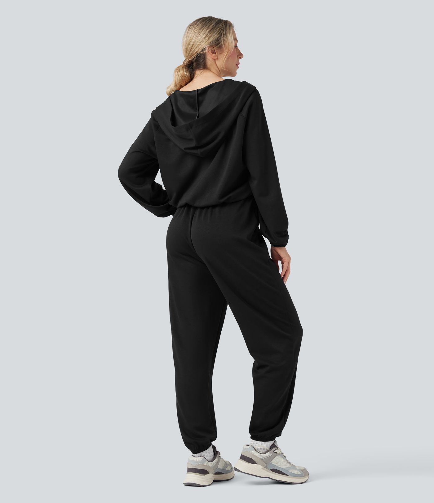 Hooded Long Sleeve Casual Jumpsuit with Pockets-Easy Peezy