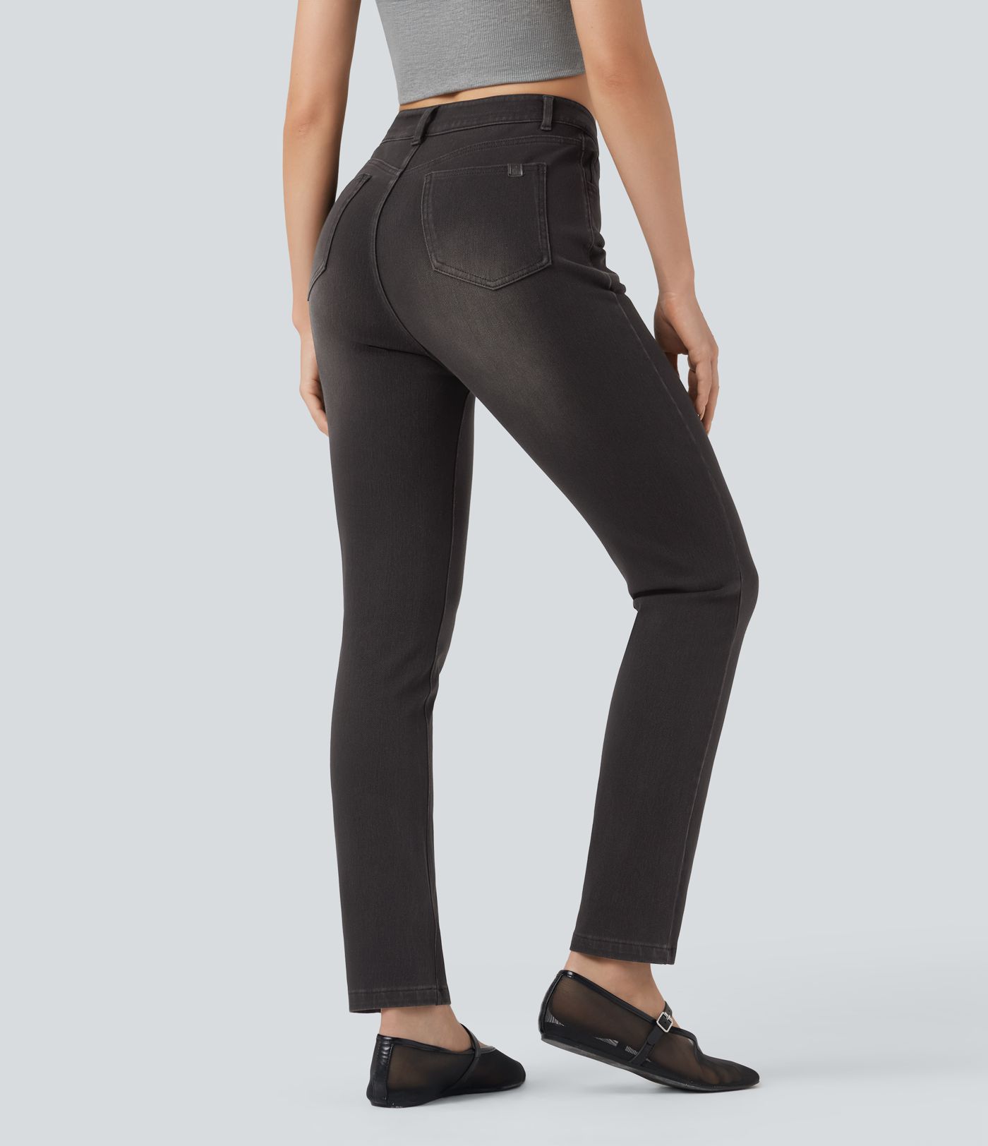 Halara Flex™ V Shaped High Waisted Casual Slim Jeans with Pockets