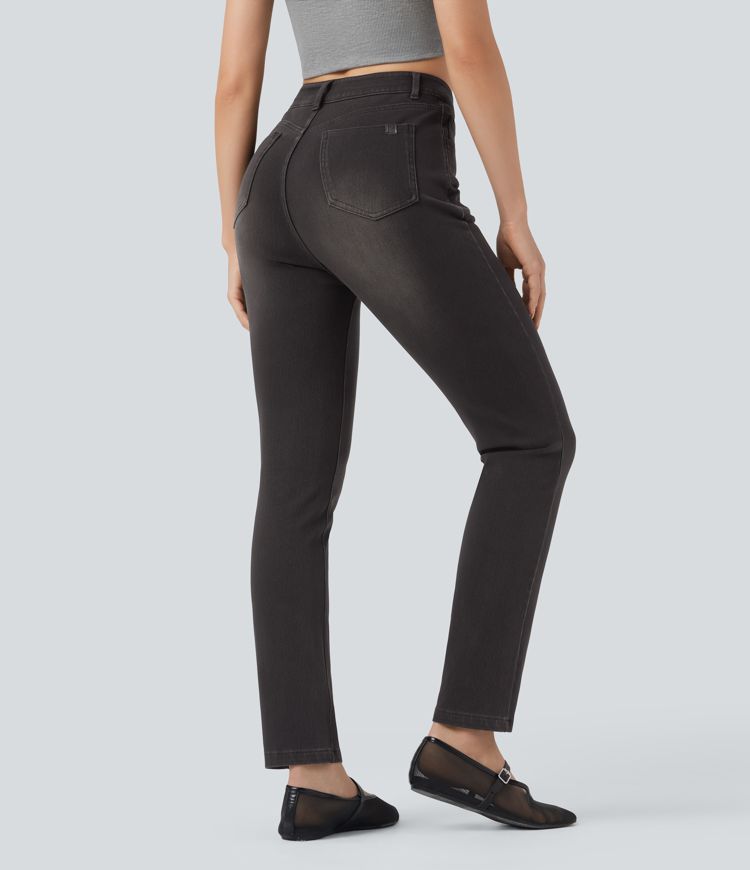 Halara Flex™ V Shaped High Waisted Casual Slim Jeans with Pockets