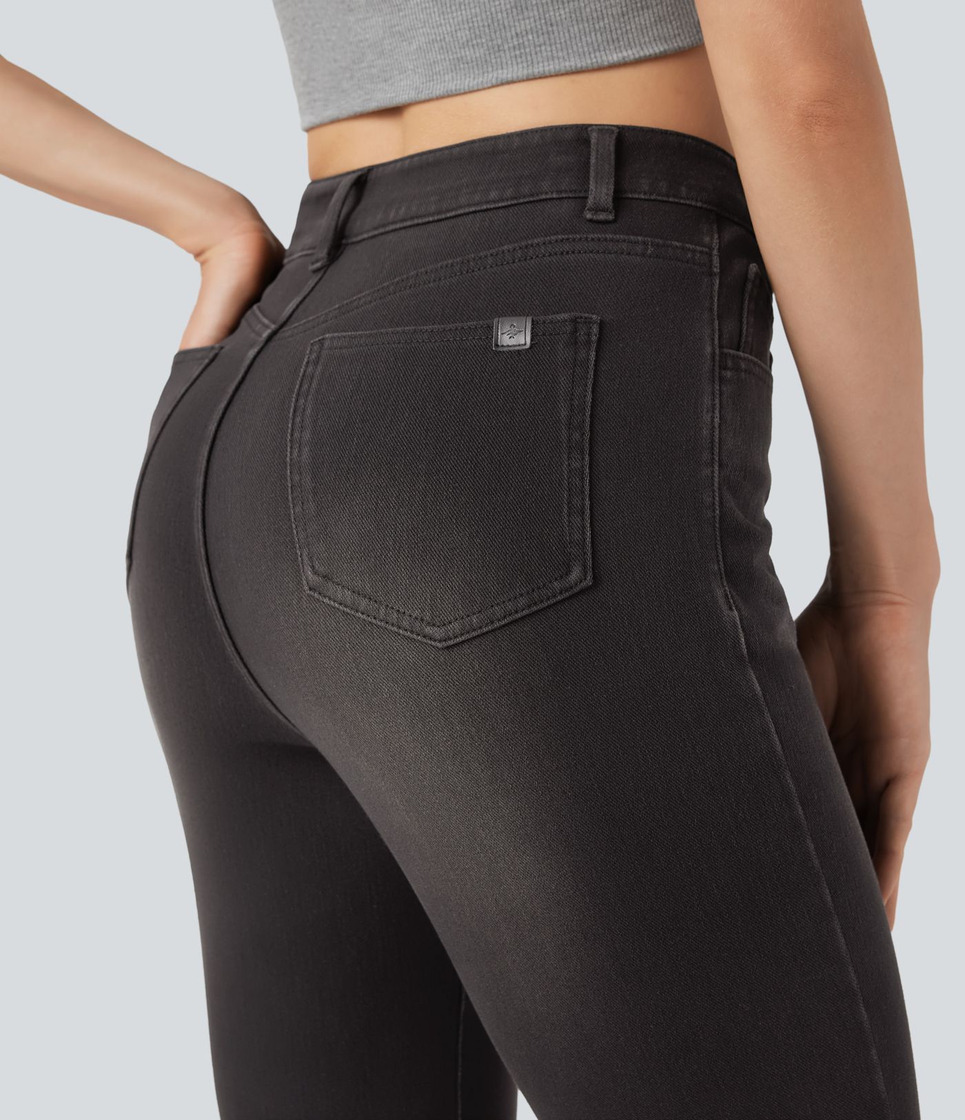 Halara Flex™ V Shaped High Waisted Casual Slim Jeans with Pockets