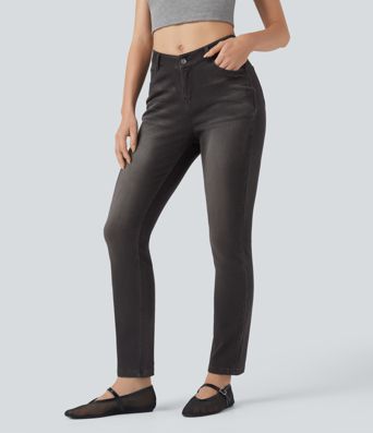 Halara Flex™ V Shaped High Waisted Casual Slim Jeans with Pockets