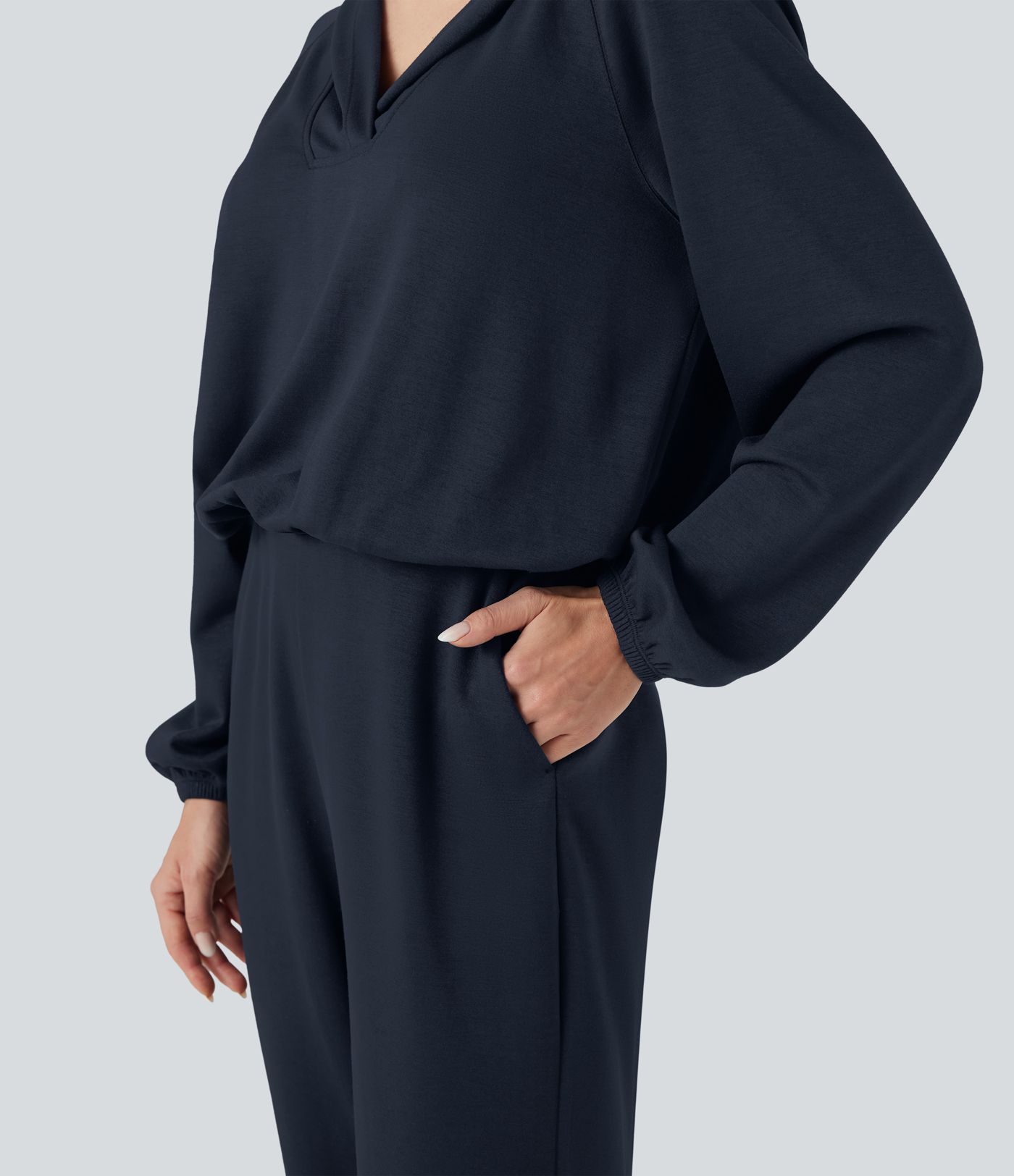 Hooded Long Sleeve Casual Jumpsuit with Pockets-Easy Peezy
