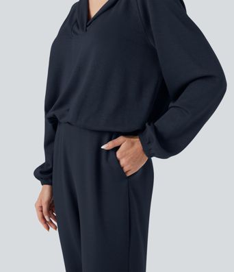 Hooded Long Sleeve Casual Jumpsuit with Pockets-Easy Peezy