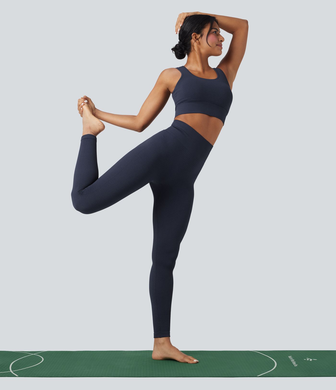 OneForm Seamless Flow Low Support U Neck Cropped Waffle Yoga Sports Bra