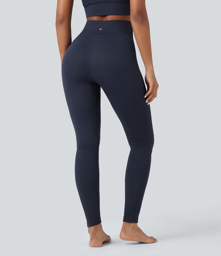 OneForm Seamless Flow Waffle High Waisted 7/8 Yoga Leggings