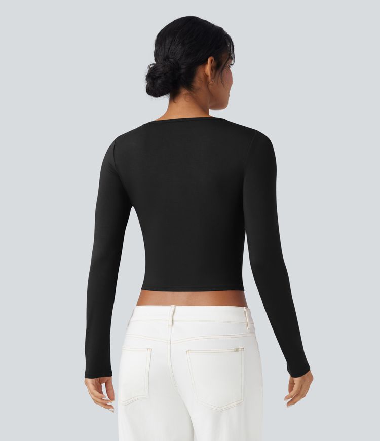 Round Neck Long Sleeve Casual T-Shirt