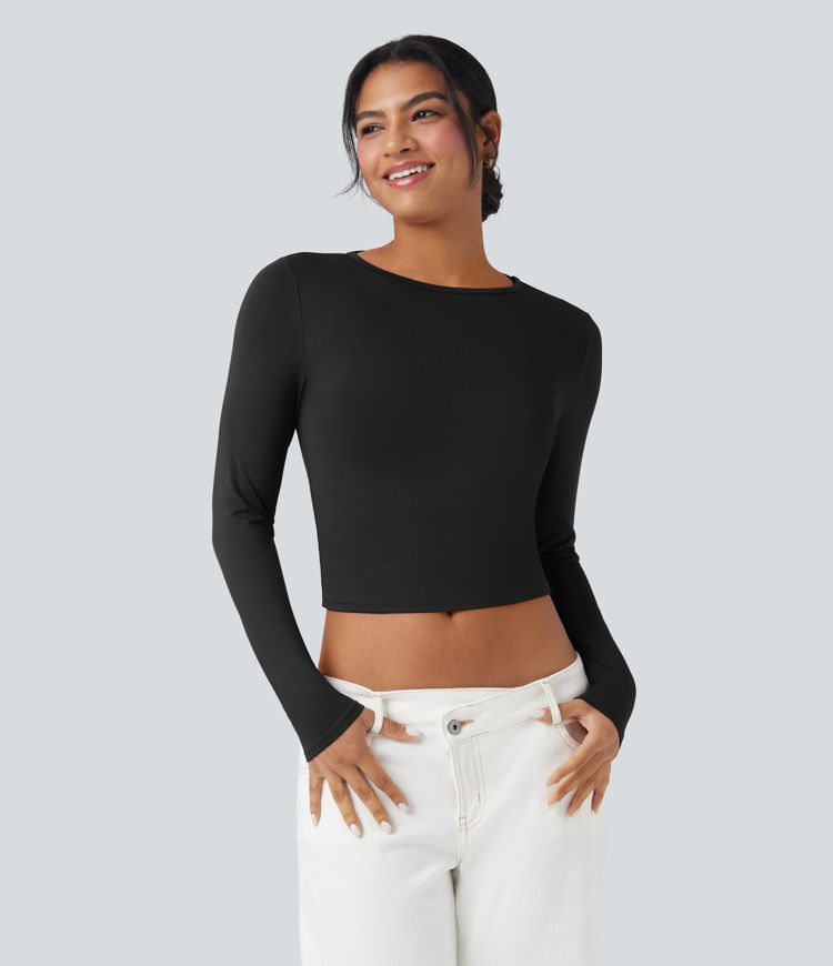 Round Neck Long Sleeve Casual T-Shirt
