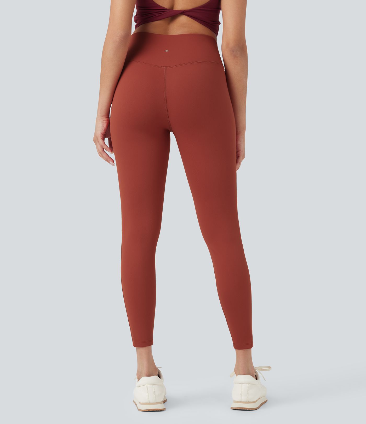 Hohe Taille Überkreuz Kontrast Mesh Dekorative Schnalle Yoga-Leggings