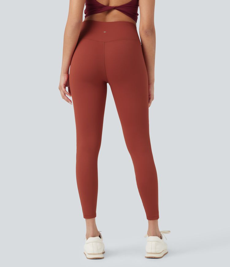 Hohe Taille Überkreuz Kontrast Mesh Dekorative Schnalle Yoga-Leggings